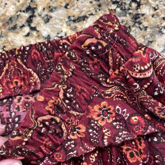 Max Studio Floral Pleated Midi Skirt NWT Elastic Waist - Picture 3 of 4